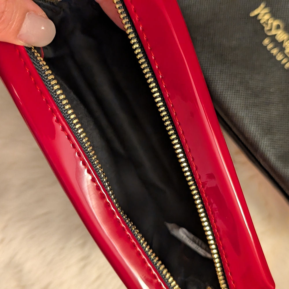 Yves Saint Laurent Red Cosmetic Pouch with Dust bag - Picture 5 of 5